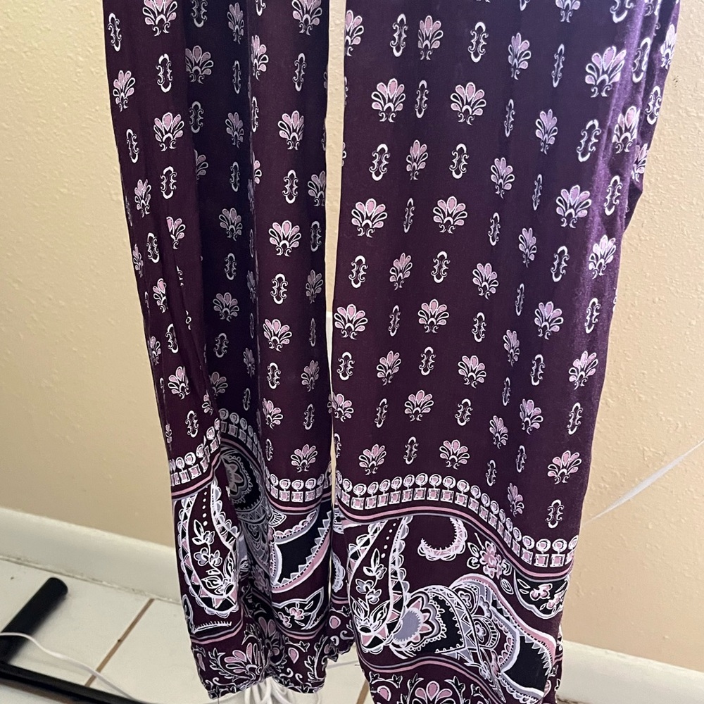 Floral dark purple maroon jumpsuit
